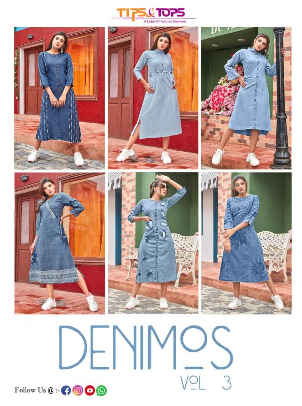 Tips & Tops Denimos 3 Designer Western Wear Denim Kurti 